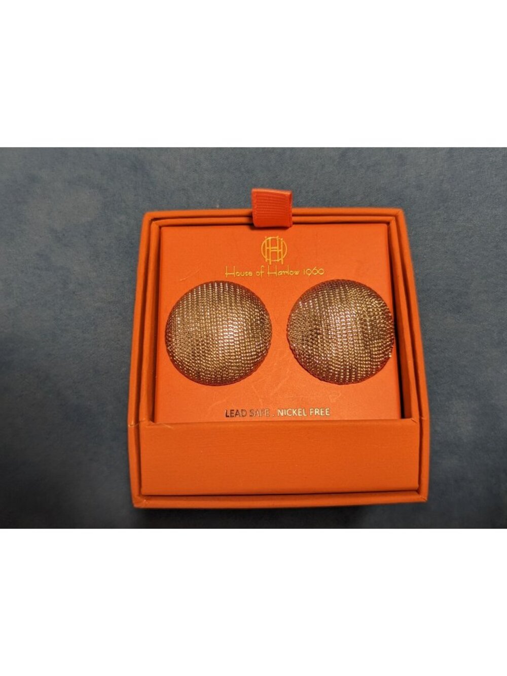 House Of Harlow 1960 Gold-Tone Textured Dome Earrings Lead-Safe Nickel-Free